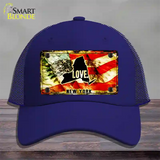 New York Love Novelty License Plate Hat Mesh / Royal Blue