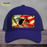 West Virginia Love Novelty License Plate Hat Mesh / Royal Blue