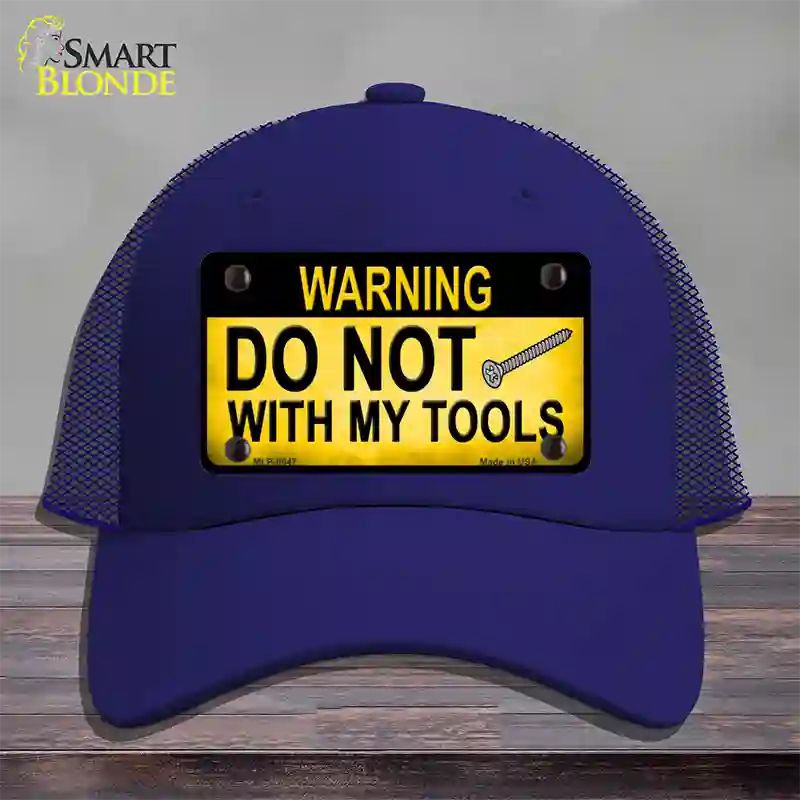 Do Not Screw Novelty License Plate Hat Mesh / Royal Blue