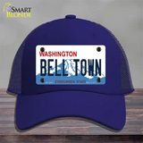 Bell Town Washington Novelty License Plate Hat Mesh / Royal Blue