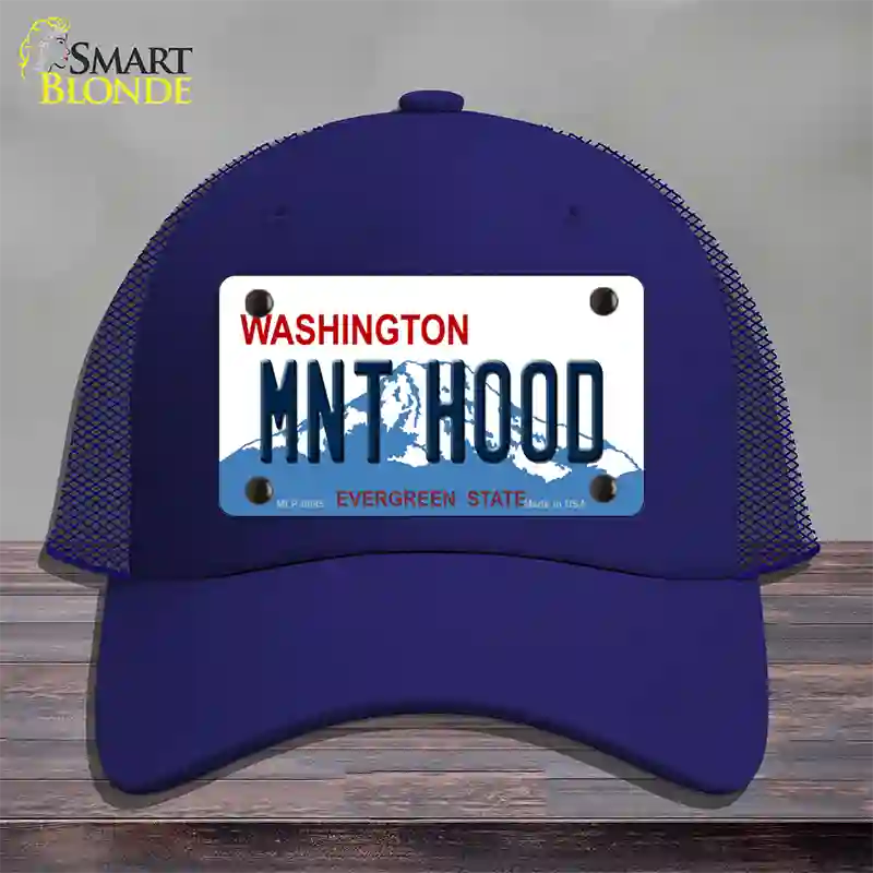 MNT Hood Washington Novelty License Plate Hat Mesh / Royal Blue