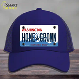 Home Grown Washington Novelty License Plate Hat Mesh / Royal Blue