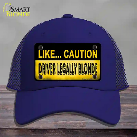 Driver Legally Blonde Novelty License Plate Hat Mesh / Royal Blue