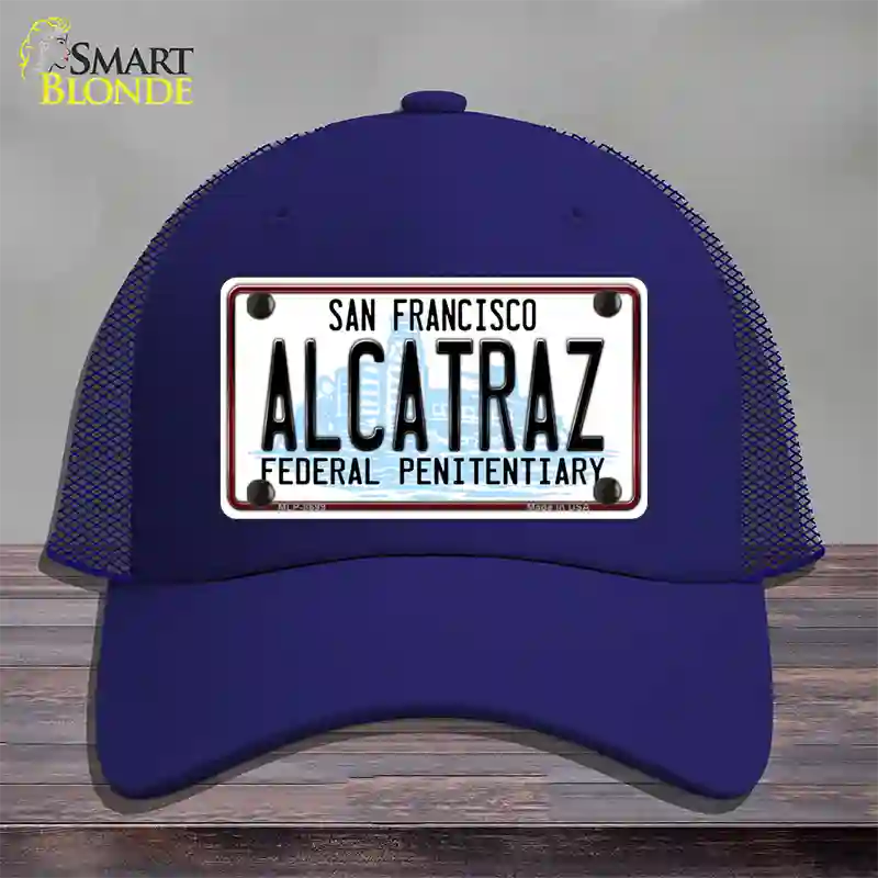 Alcatraz Novelty License Plate Hat Mesh / Royal Blue