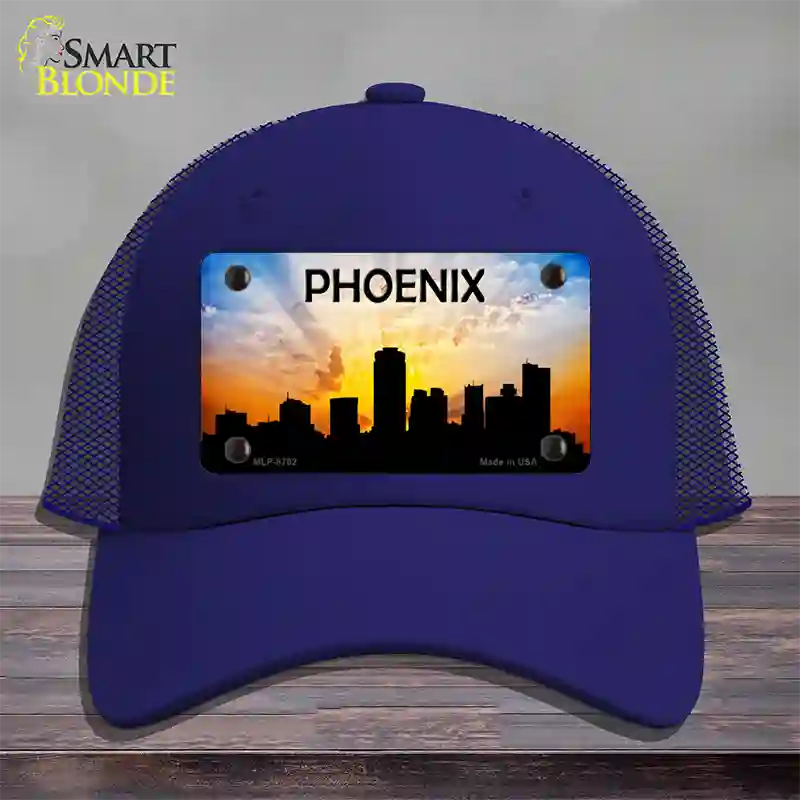 Phoenix Silhouette Novelty License Plate Hat Mesh / Royal Blue