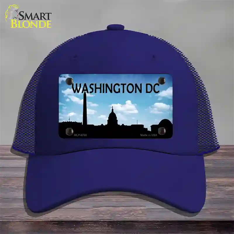 Washington DC Silhouette Novelty License Plate Hat Mesh / Royal Blue