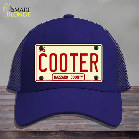 Cooter Novelty License Plate Hat Mesh / Royal Blue