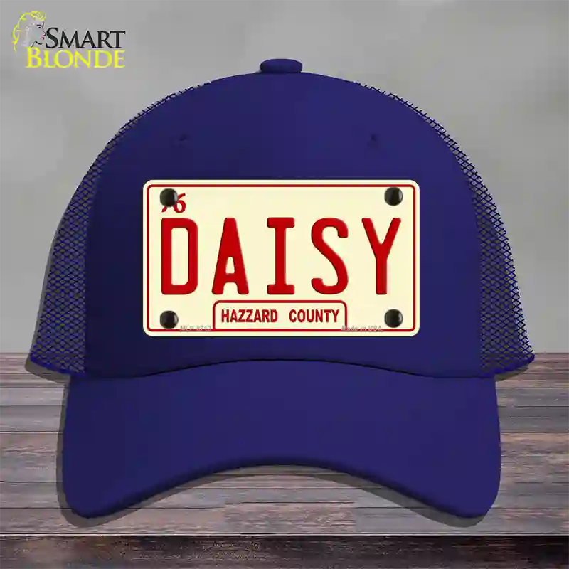 Daisy Novelty License Plate Hat Mesh / Royal Blue