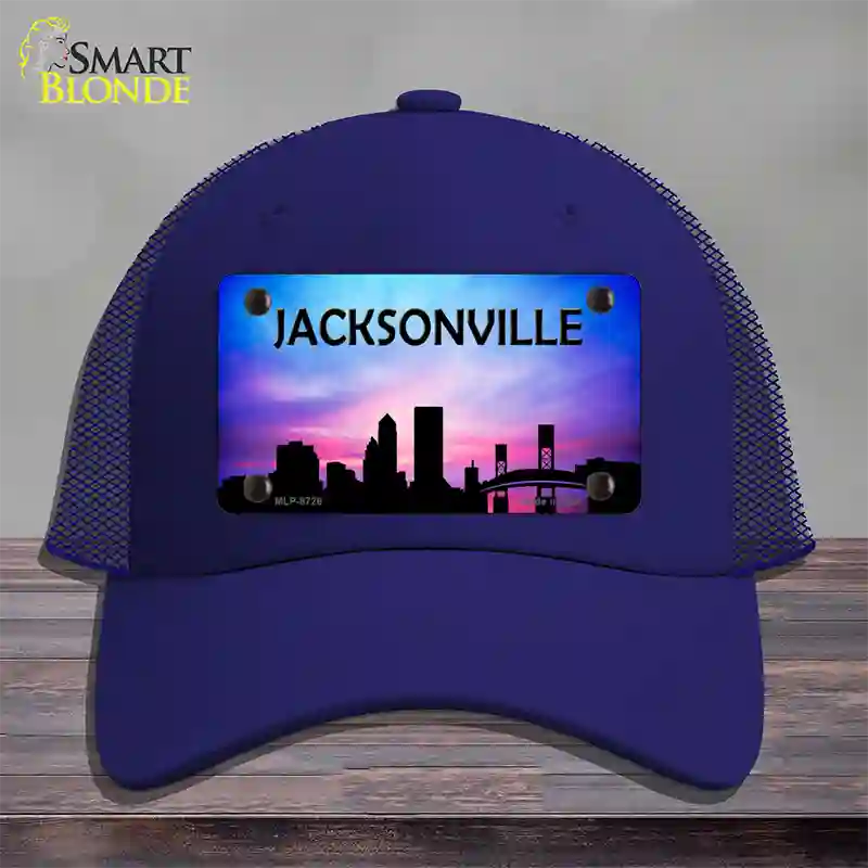 Jacksonville Silhouette Novelty License Plate Hat Mesh / Royal Blue