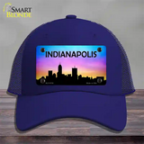 Indianapolis Silhouette Novelty License Plate Hat Mesh / Royal Blue