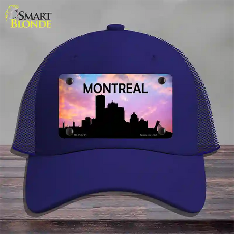 Montreal Silhouette Novelty License Plate Hat Mesh / Royal Blue