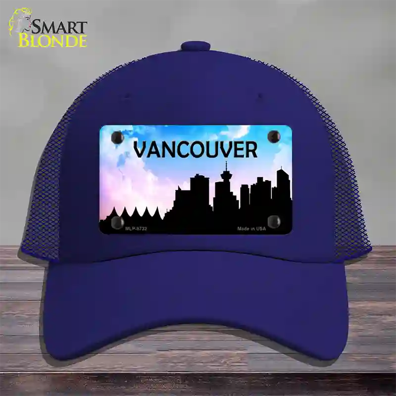 Vancouver Silhouette Novelty License Plate Hat Mesh / Royal Blue