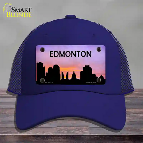 Edmonton Silhouette Novelty License Plate Hat Mesh / Royal Blue