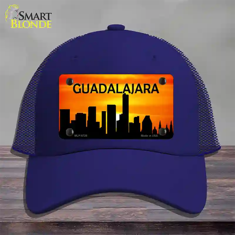 Guadalajara Silhouette Novelty License Plate Hat Mesh / Royal Blue