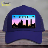 Puebla Silhouette Novelty License Plate Hat Mesh / Royal Blue