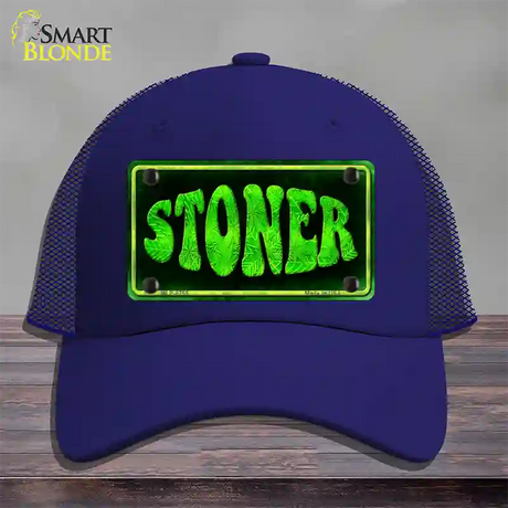 Stoner Novelty License Plate Hat Mesh / Royal Blue