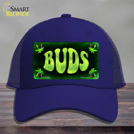 Buds Novelty License Plate Hat Mesh / Royal Blue