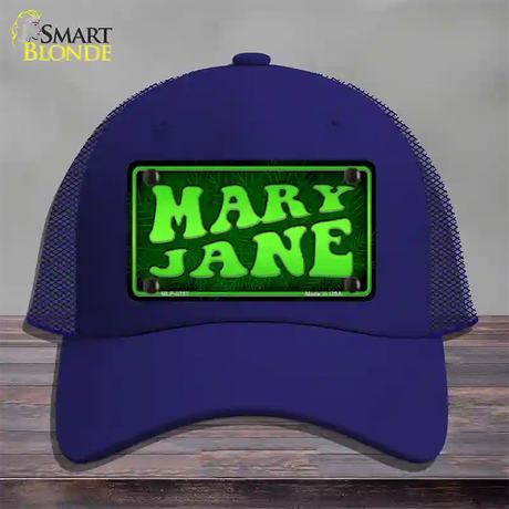 Mary Jane Novelty License Plate Hat Mesh / Royal Blue