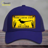 Roadrunner Yellow Arizona Grand Canyon State Novelty License Plate Hat Mesh / Royal Blue