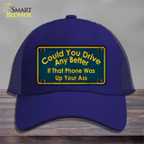 Could You Drive Novelty License Plate Hat Mesh / Royal Blue