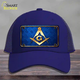 Freemasonry Novelty License Plate Hat Mesh / Royal Blue