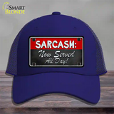 Sarcasm Novelty License Plate Hat Mesh / Royal Blue