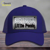 Big Truck Little Penis Novelty License Plate Hat Mesh / Royal Blue