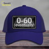 0 To 60 Novelty License Plate Hat Mesh / Royal Blue