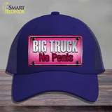 Big Truck No Penis Novelty License Plate Hat Mesh / Royal Blue