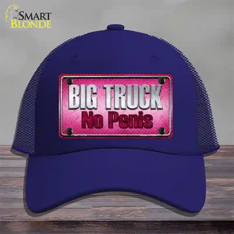 Big Truck No Penis Novelty License Plate Hat Mesh / Royal Blue