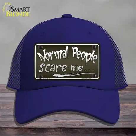 Normal People Novelty License Plate Hat Mesh / Royal Blue