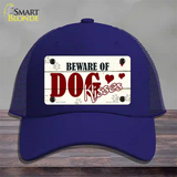 Beware of Dogs Novelty License Plate Hat Mesh / Royal Blue