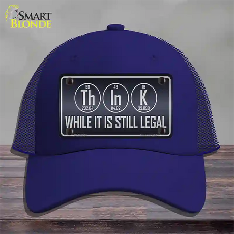 Think Novelty License Plate Hat Mesh / Royal Blue