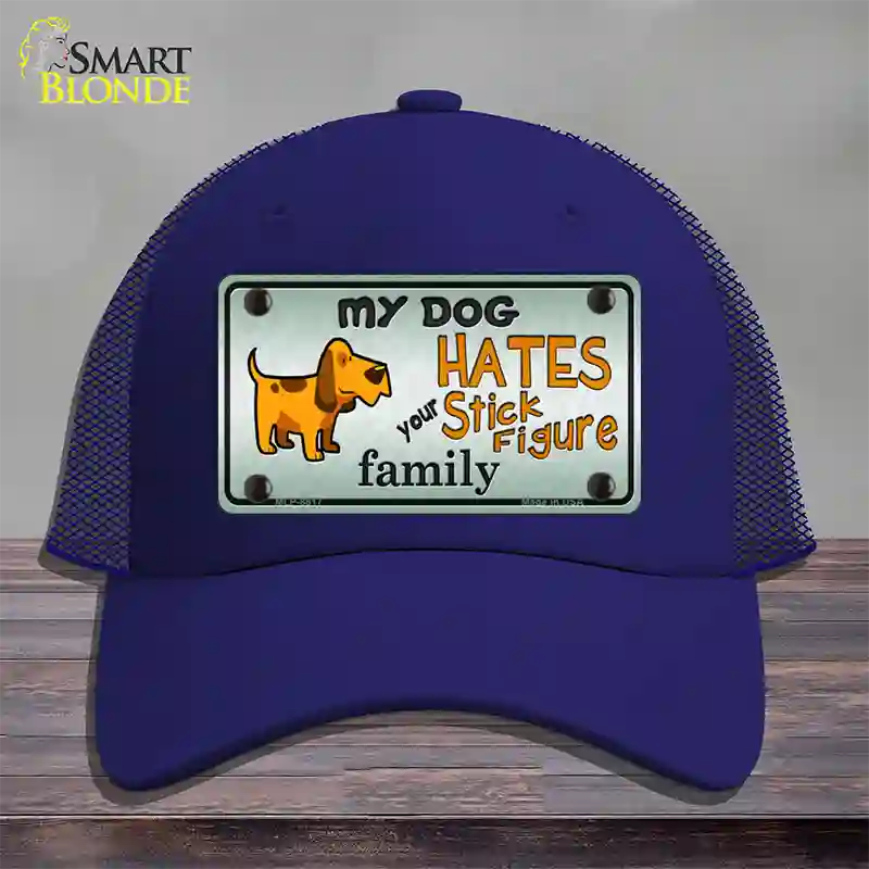 My Dog Hates Novelty License Plate Hat Mesh / Royal Blue