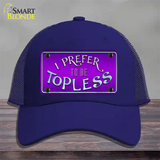 I Prefer Topless Novelty License Plate Hat Mesh / Royal Blue