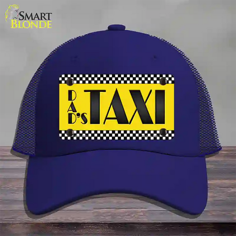 Dads Taxi Novelty License Plate Hat Mesh / Royal Blue