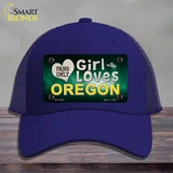 This Girl Loves Oregon Novelty License Plate Hat Mesh / Royal Blue