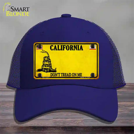 California Dont Tread On Me Novelty License Plate Hat Mesh / Royal Blue