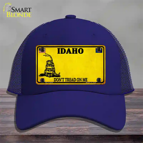 Idaho Dont Tread On Me Novelty License Plate Hat Mesh / Royal Blue