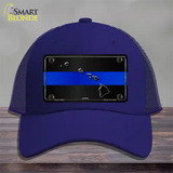 Hawaii Thin Blue Line Novelty License Plate Hat Mesh / Royal Blue