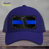 Rhode Island Thin Blue Line Novelty License Plate Hat Mesh / Royal Blue