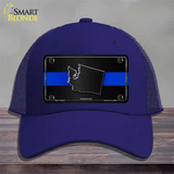 Washington Thin Blue Line Novelty License Plate Hat Mesh / Royal Blue