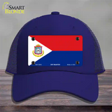 Sint Maarten Novelty License Plate Hat Mesh / Royal Blue