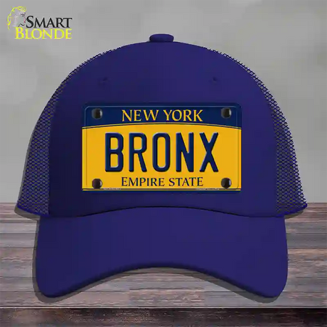 Bronx New York Novelty License Plate Hat Mesh / Royal Blue