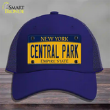 Central Park Yellow New York Novelty License Plate Hat Mesh / Royal Blue