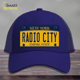 Radio City New York Novelty License Plate Hat Mesh / Royal Blue