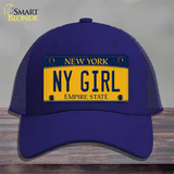 NY Girl New York Novelty License Plate Hat Mesh / Royal Blue