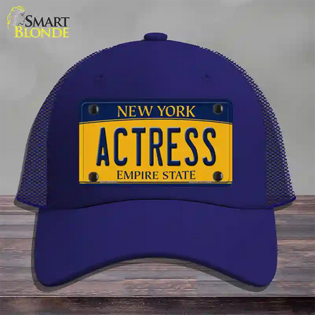 Actress New York Novelty License Plate Hat Mesh / Royal Blue