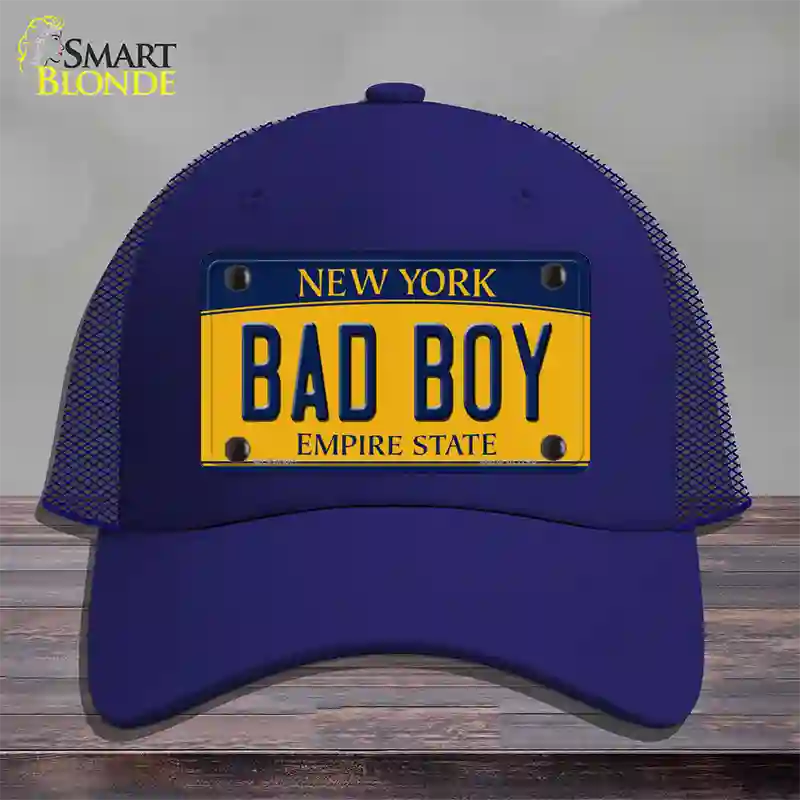 Bad Boy New York Novelty License Plate Hat Mesh / Royal Blue