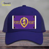 Purple Heart Novelty License Plate Hat Mesh / Royal Blue